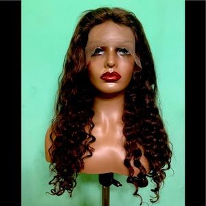 100% Human Hair Deep Wave Lace Front Wig
Color: #4